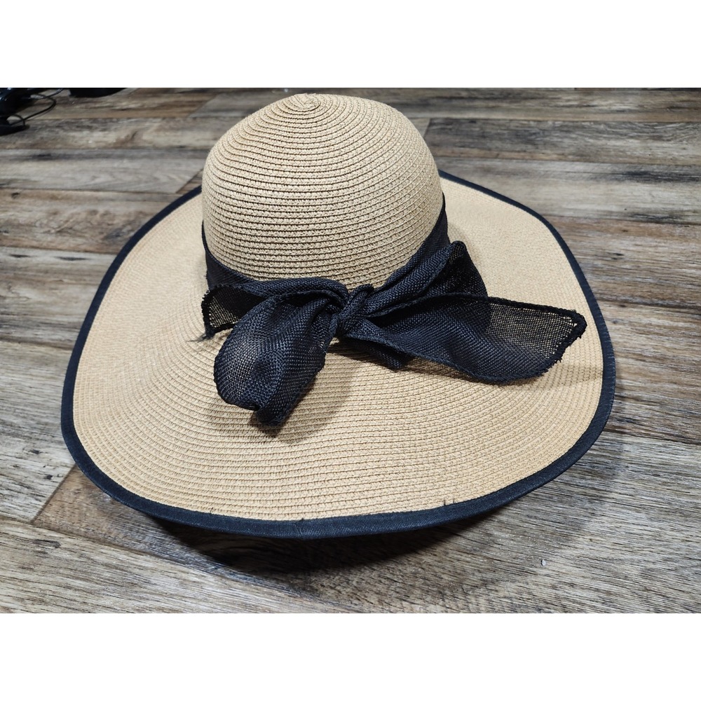 Wide Brim Floppy Summer Sun Beach Hat Derby Vacation elegant paper weave black - Picture 16 of 16